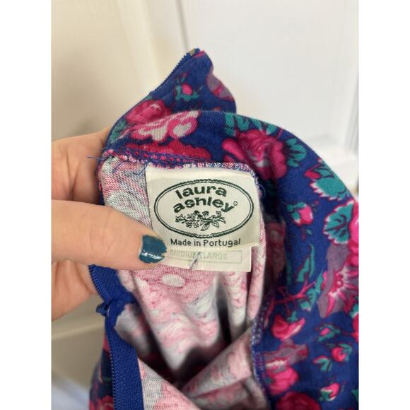 Vtg 80s Laura Ashley Floral Mock Neck Long Sleeve Top Size Medium/Large - Picture 3 of 6